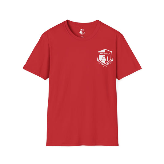 Angry Itch White Logo Pocket T-Shirt - Red