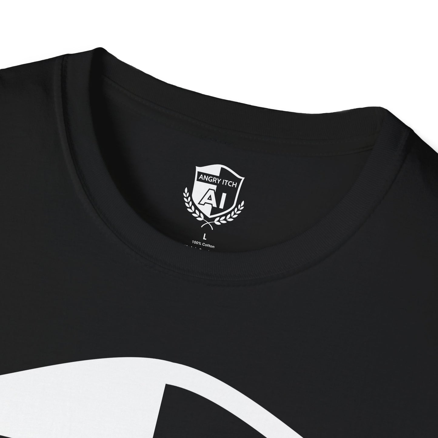 Angry Itch White Logo Classic T-Shirt - Black