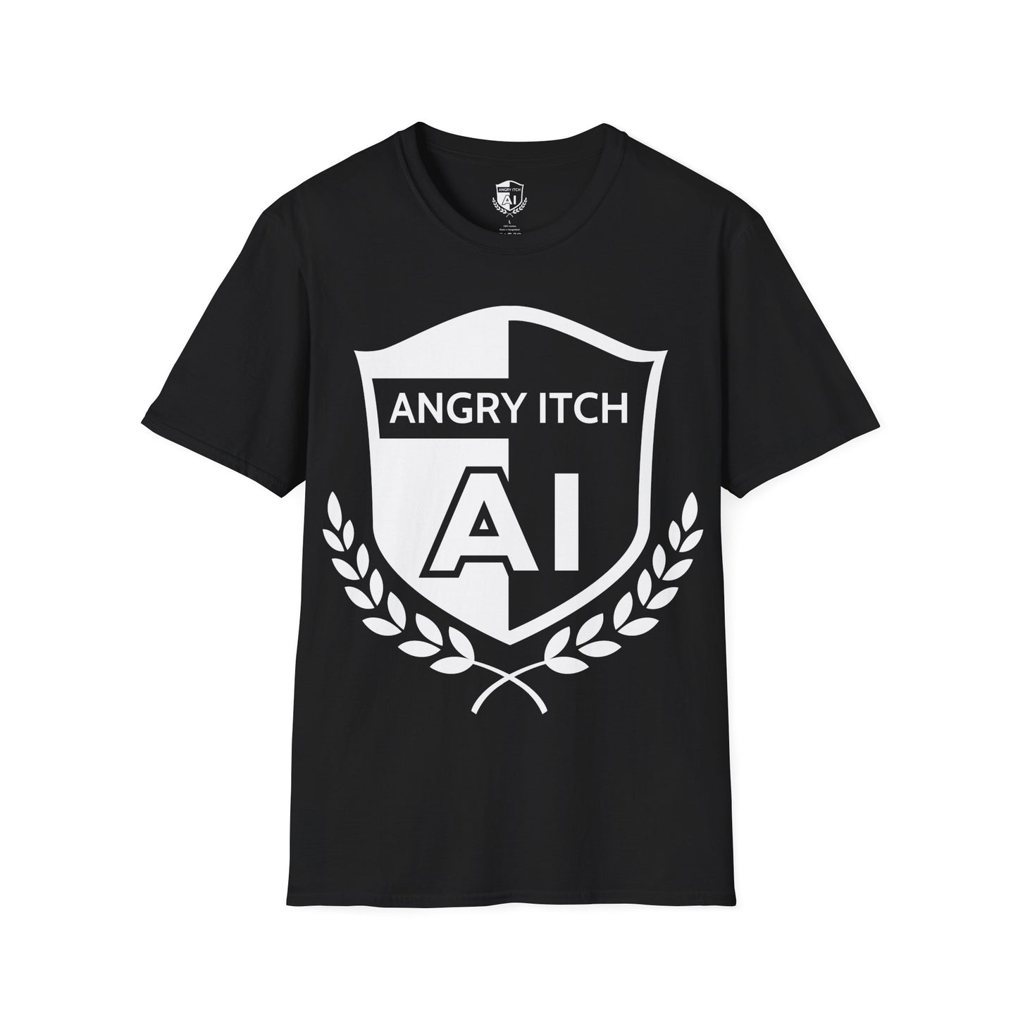Angry Itch White Logo Classic T-Shirt - Black
