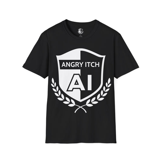 Angry Itch White Logo Classic T-Shirt - Black
