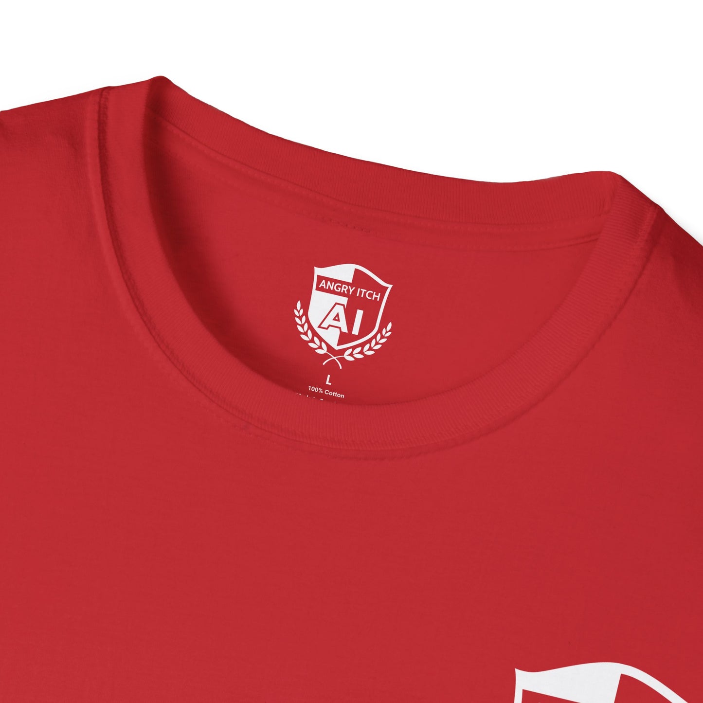 Angry Itch White Logo Pocket T-Shirt - Red