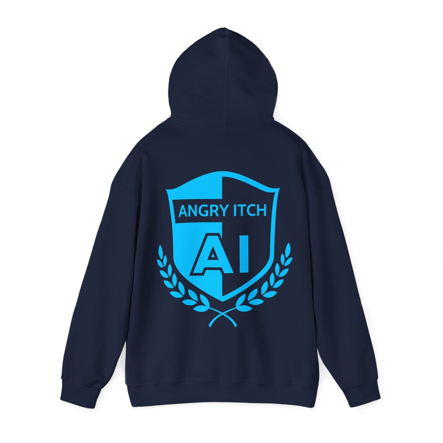 Angry Itch Blue Logo Sponsor Hoodie - Navy