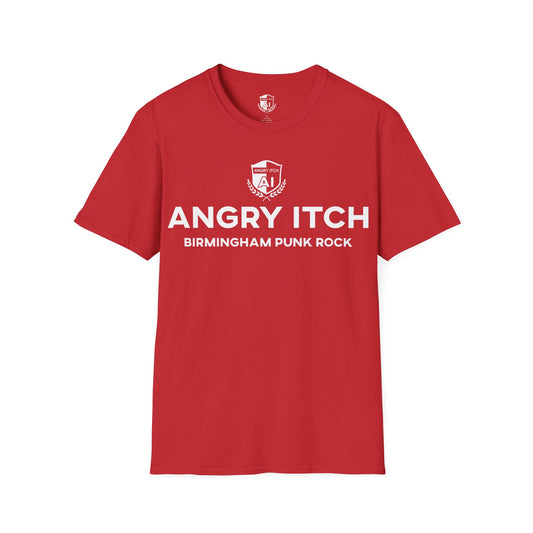 Angry Itch White Logo Sponsor T-Shirt - Red
