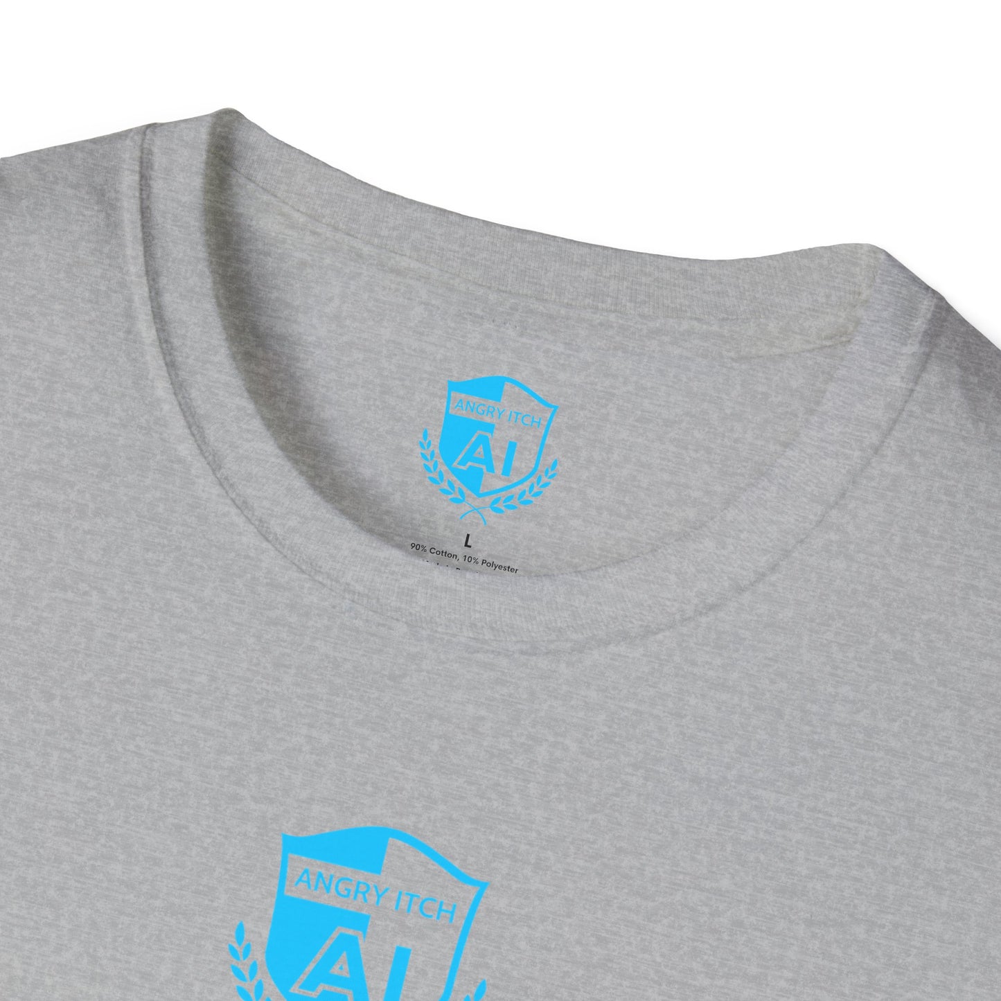 Angry Itch Blue Logo Sponsor T-Shirt - Grey