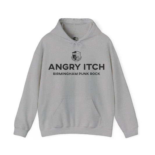 Angry Itch Black Logo Sponsor Hoodie - Grey