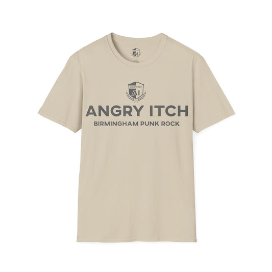 Angry Itch Grey Logo Sponsor T-Shirt - Sand