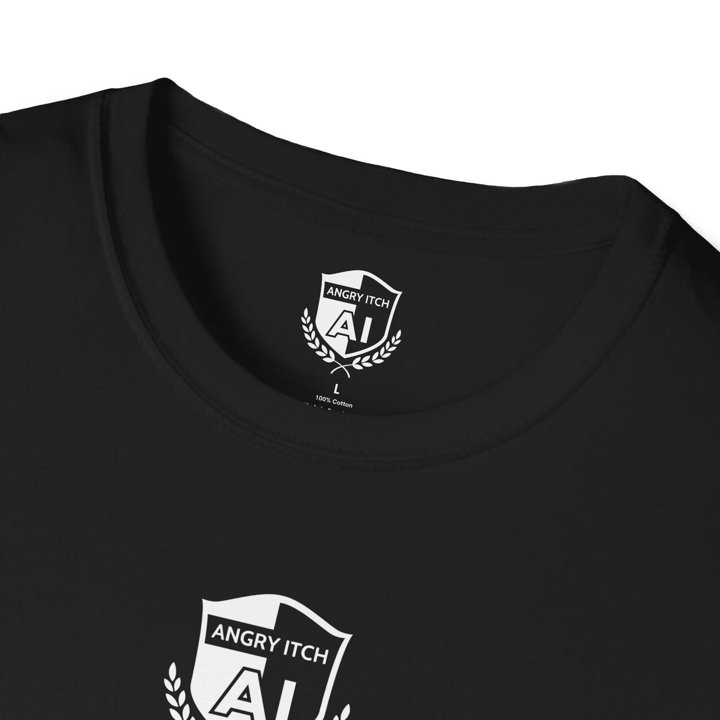 Angry Itch White Logo Sponsor T-Shirt - Black