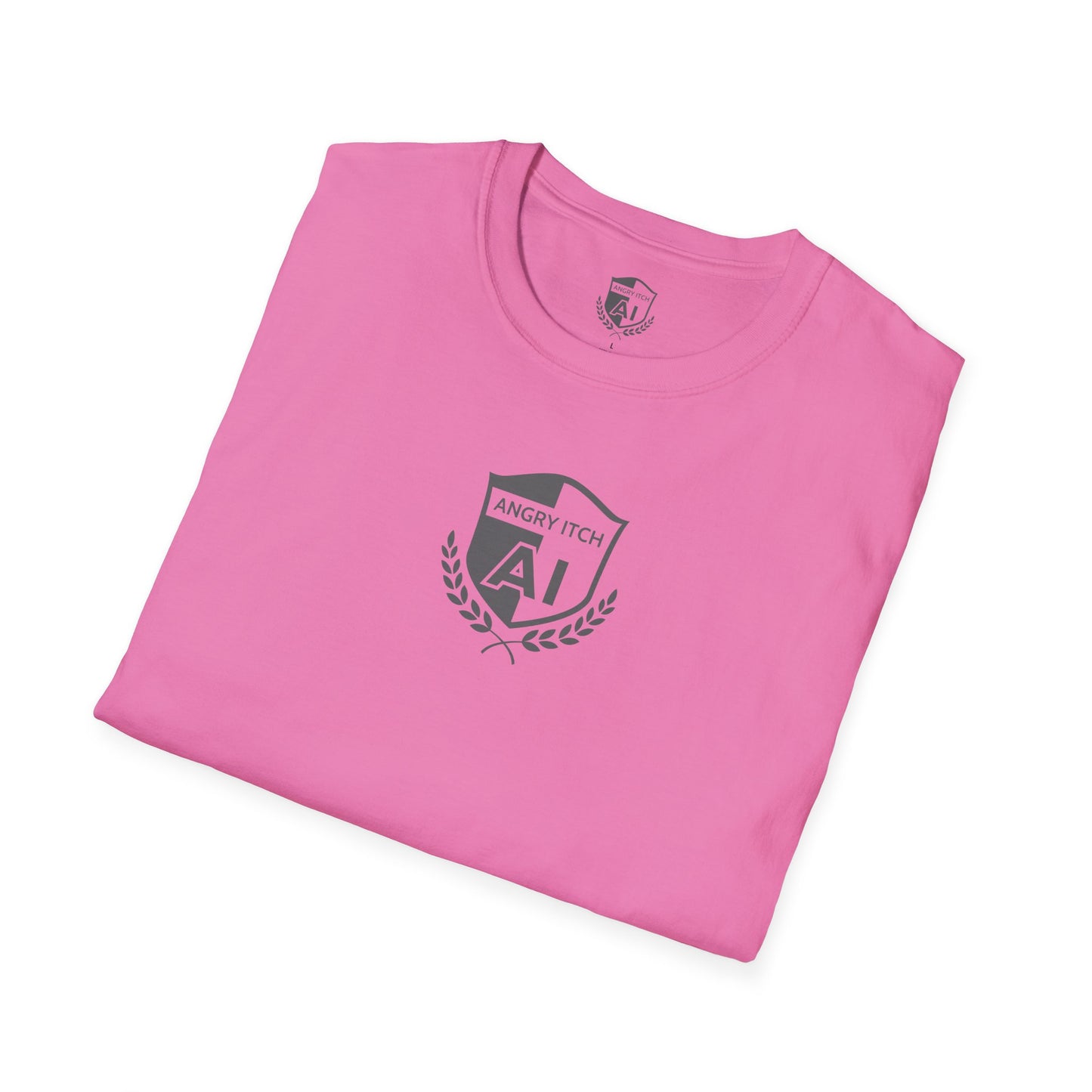 Angry Itch Grey Logo Chest T-Shirt - Pink