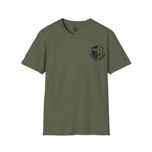 Angry Itch Black Logo Pocket T-Shirt - Military Green
