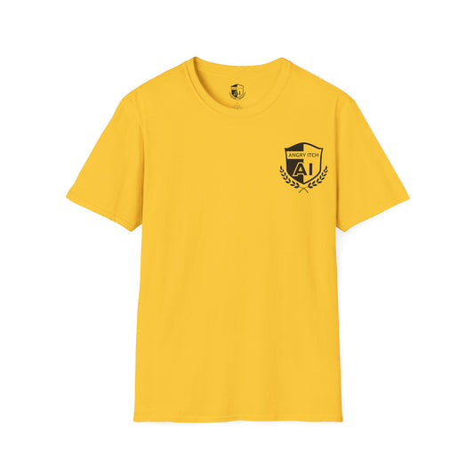 Angry Itch Black Logo Chest T-Shirt - Yellow
