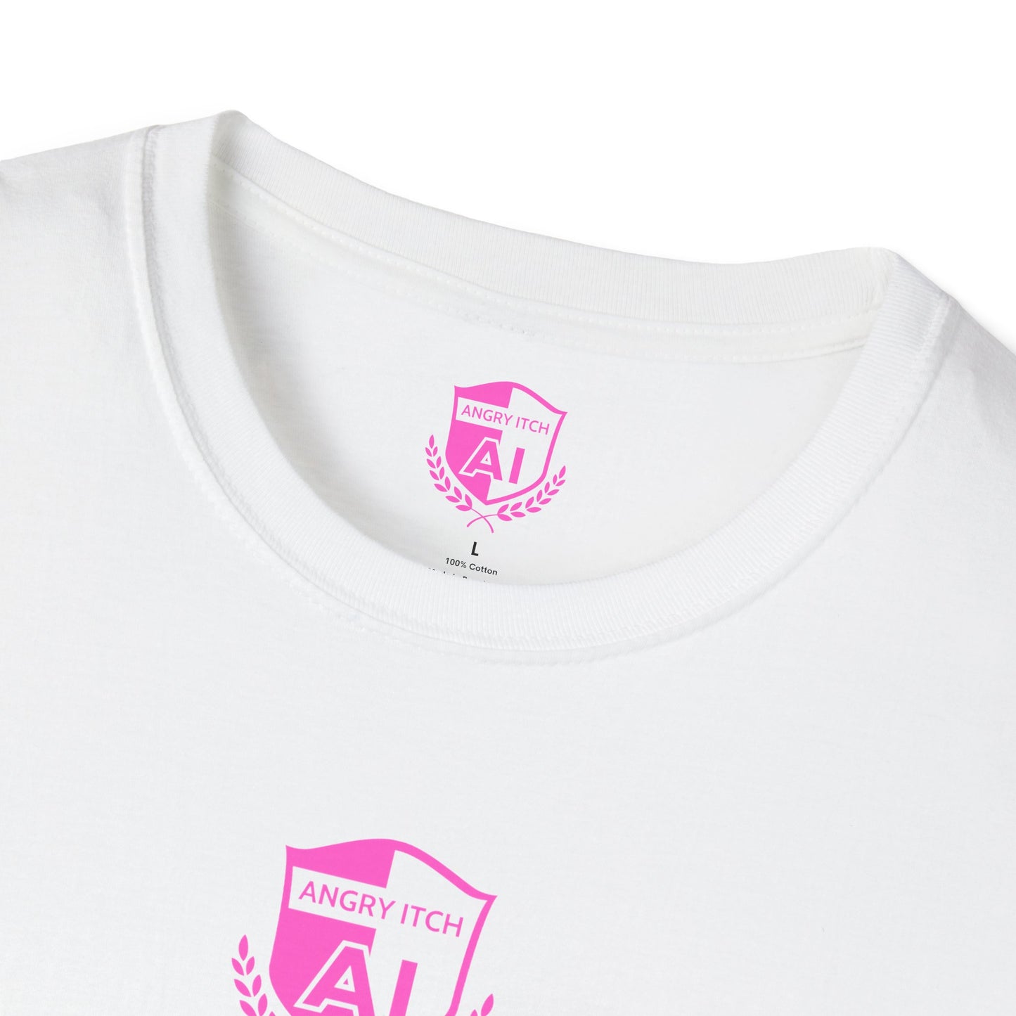 Angry Itch Pink Logo Sponsor T-Shirt - White