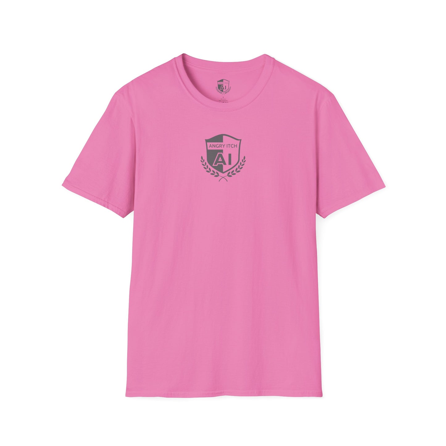 Angry Itch Grey Logo Chest T-Shirt - Pink