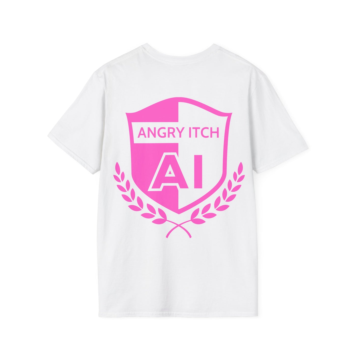 Angry Itch Pink Logo Sponsor T-Shirt - White