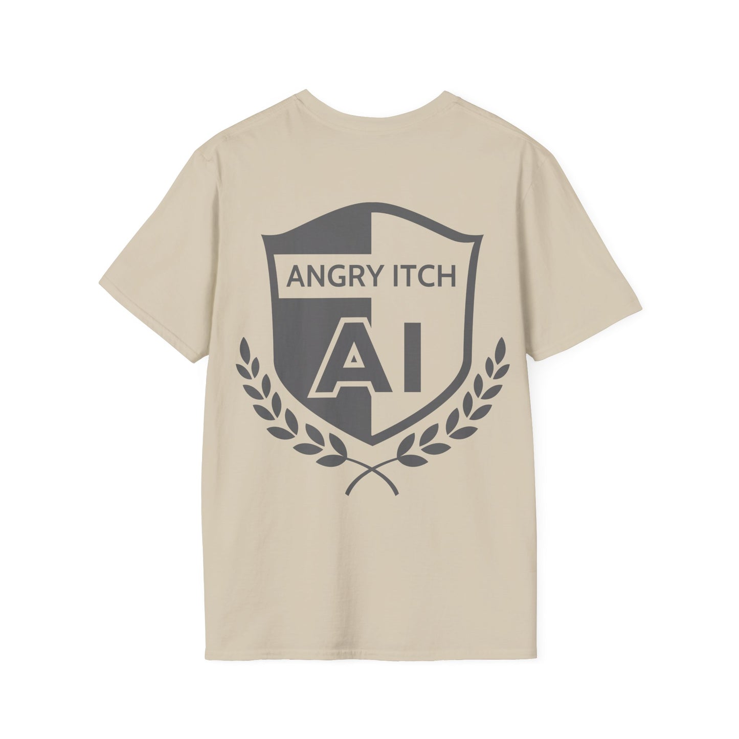 Angry Itch Grey Logo Sponsor T-Shirt - Sand