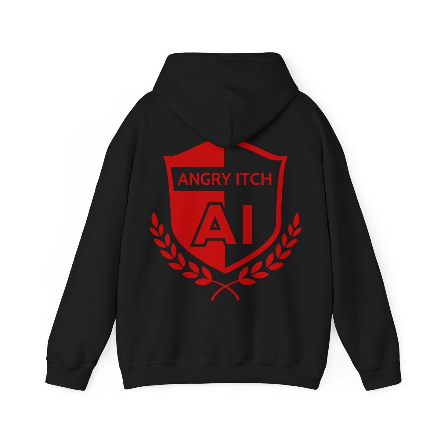 Angry Itch Red Logo Sponsor Hoodie - Black